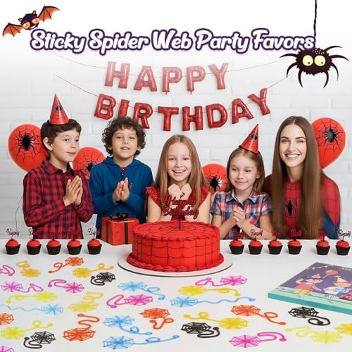 30 Pcs Sticky Spider Web Sticky Hands for Kids Bulk Halloween Party Favors Decorations,Spider Webs for Classroom Prizes Halloween Gifts Goodie Bags Stuffers Pinata Stuffers for Boys Girl