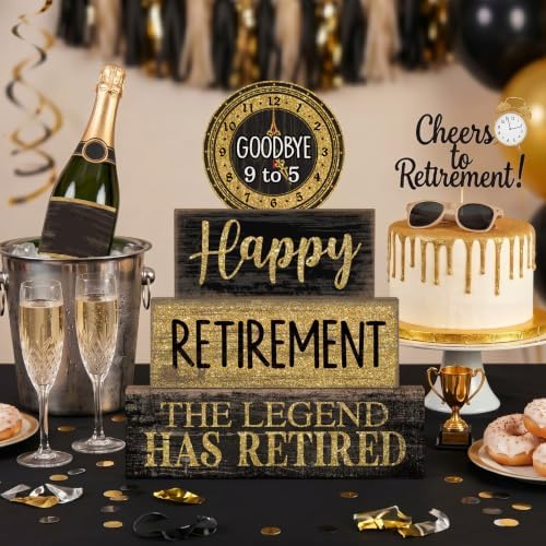 Moucuny 4 Pcs Retirement Party Decorations Happy Retirement Table Decor