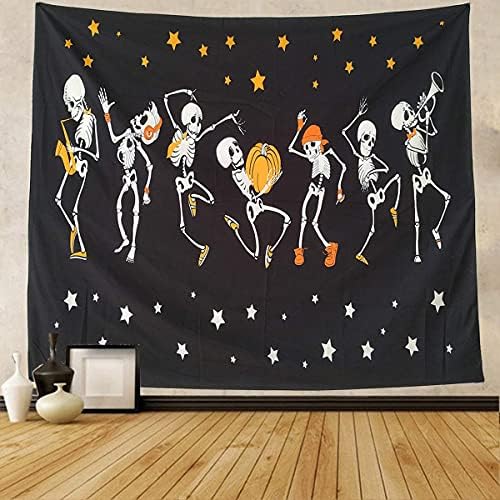 NASKY Halloween wall Tapestry Wall Hanging Skull Tapestry Trippy Black and White Tapestry for Room Paty Decor(51.2" X 59.1"-(130x150cm))