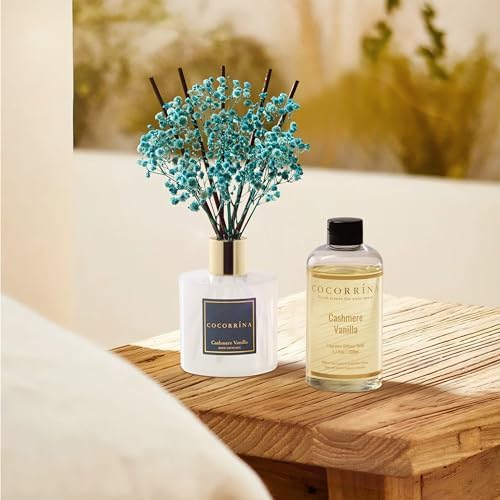 COCORRÍNA Reed Diffuser - Cashmere Vanilla 6.7 fl oz Reed Diffuser for Bedroom Bathroom Home Décor