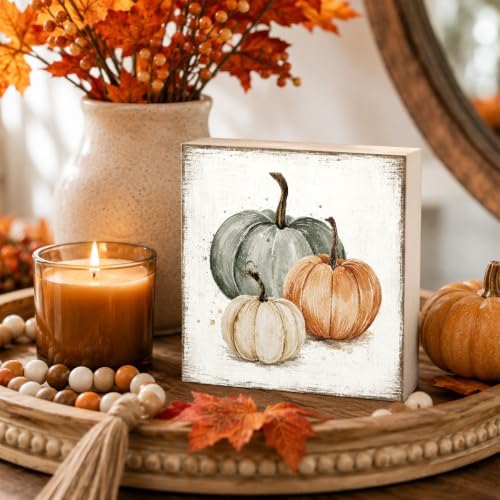 Fall Bathroom Decor Pumpkin Wood Sign Fall Wall Art