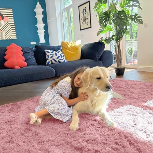 OLANLY 2x4 Machine Washable Runner Rugs for Hallway, Soft Fluffy Shaggy Bedside Rugs for Bedroom, Living Room, Indoor