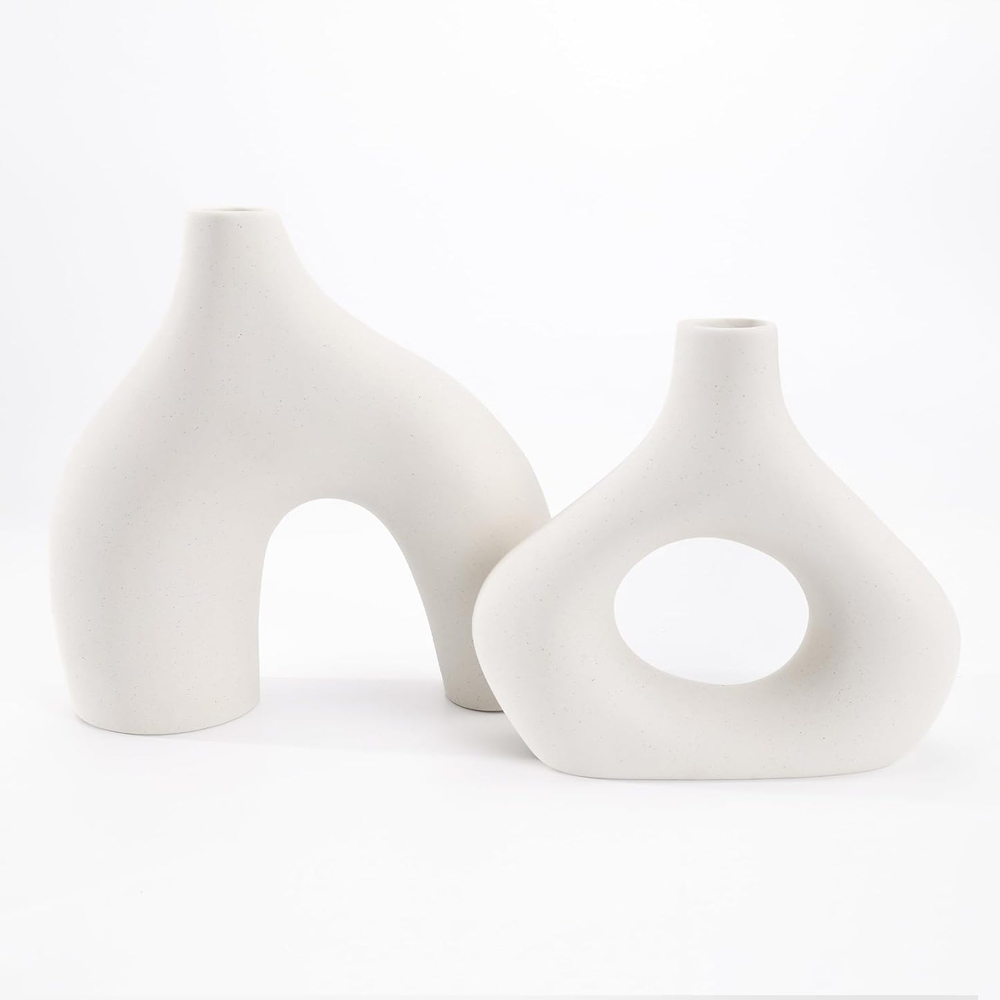 Ceramic Vase / Dried Flowers / White / Set of 2