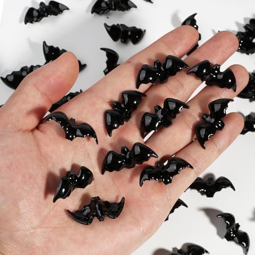 350 Pcs Mini Resin Bats Halloween, Tiny Black Plastic Bat Figurines Halloween Decoration Party Favors Kids Small Gift Toy Home Decor