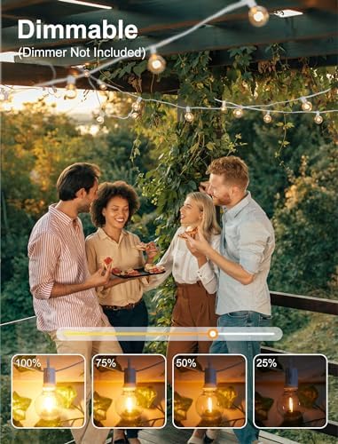 Brightown Outdoor String Lights, 69FT G40 LED IP65 Waterproof Patio Lights