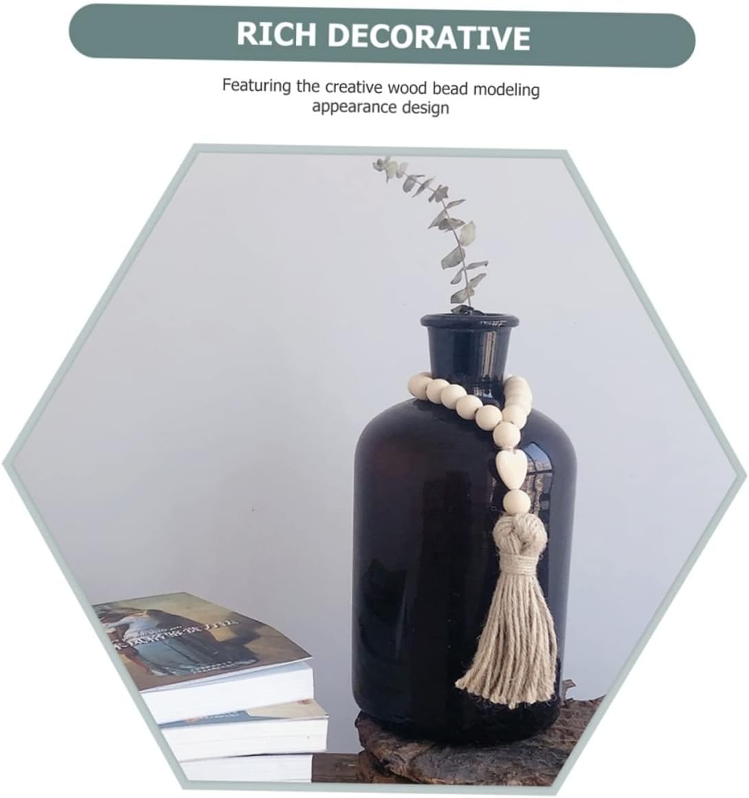 Rustic Wooden Bead Garland / 11 Inch