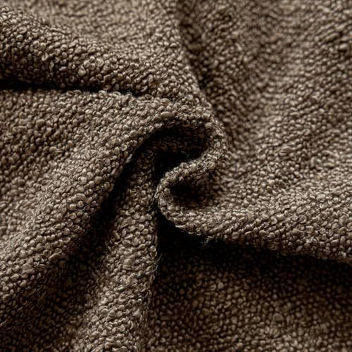 Textured Boucle Throw Pillow Covers Accent Solid Decorative Pillow / 20 x 20 / Brown / Set of 2