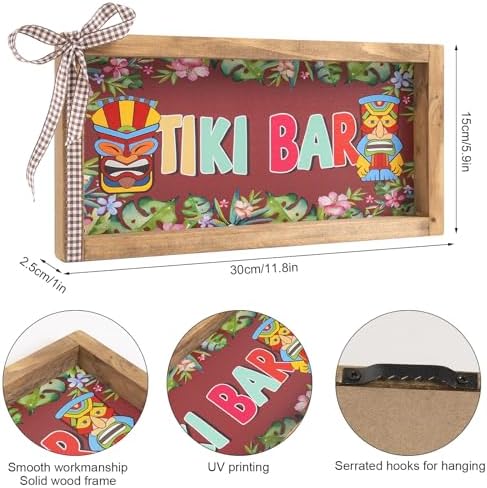 Tiki Bar Sign for Home Bar Decor Tropical Wall Art