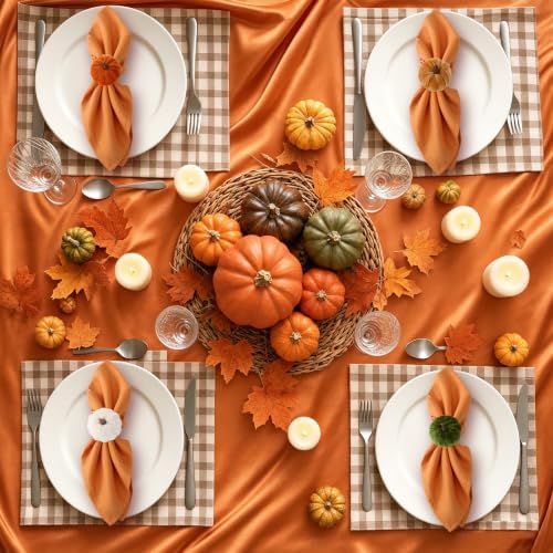 Fall Thanksgiving Pumpkin Napkin Rings Set of 12, Thanksgiving Table Decor