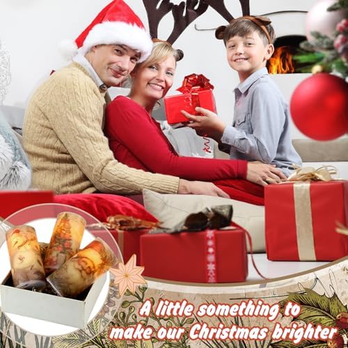 Retisee 3 Pcs Christmas Flameless Candles with Remote Timer Real Wax LED Flickering Pillar Candle White Cold Light Battery Operated for Home Window Xmas Gift Winter Holiday Decor(Retro)