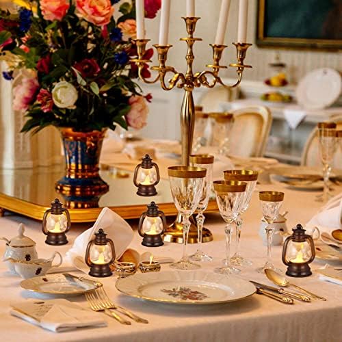 Ferraycle 24 Pcs Mini Lanterns Bulk 4 Inch Black Lamp Table Centerpieces