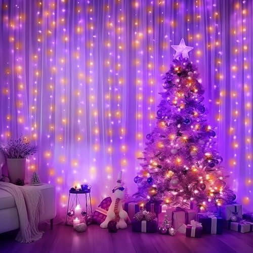 Minetom Halloween Curtain Lights, 300 LEDs Twinkle Fairy Lights, 8 Modes