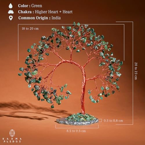 Green Aventurine Crystal Tree of Life, 7 Chakra Healing Crystals Trees, Handcrafted Money Bonsai Tree, Feng Shui Decor
