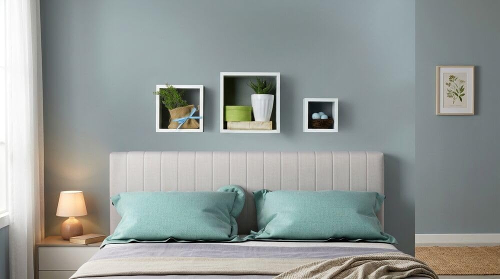 Floating Square Cube Shelves / White / Set of 3