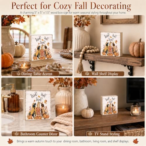 Fall Decorations for Home Dog Pumpkin Fall Wall Art Woof Woof Decor