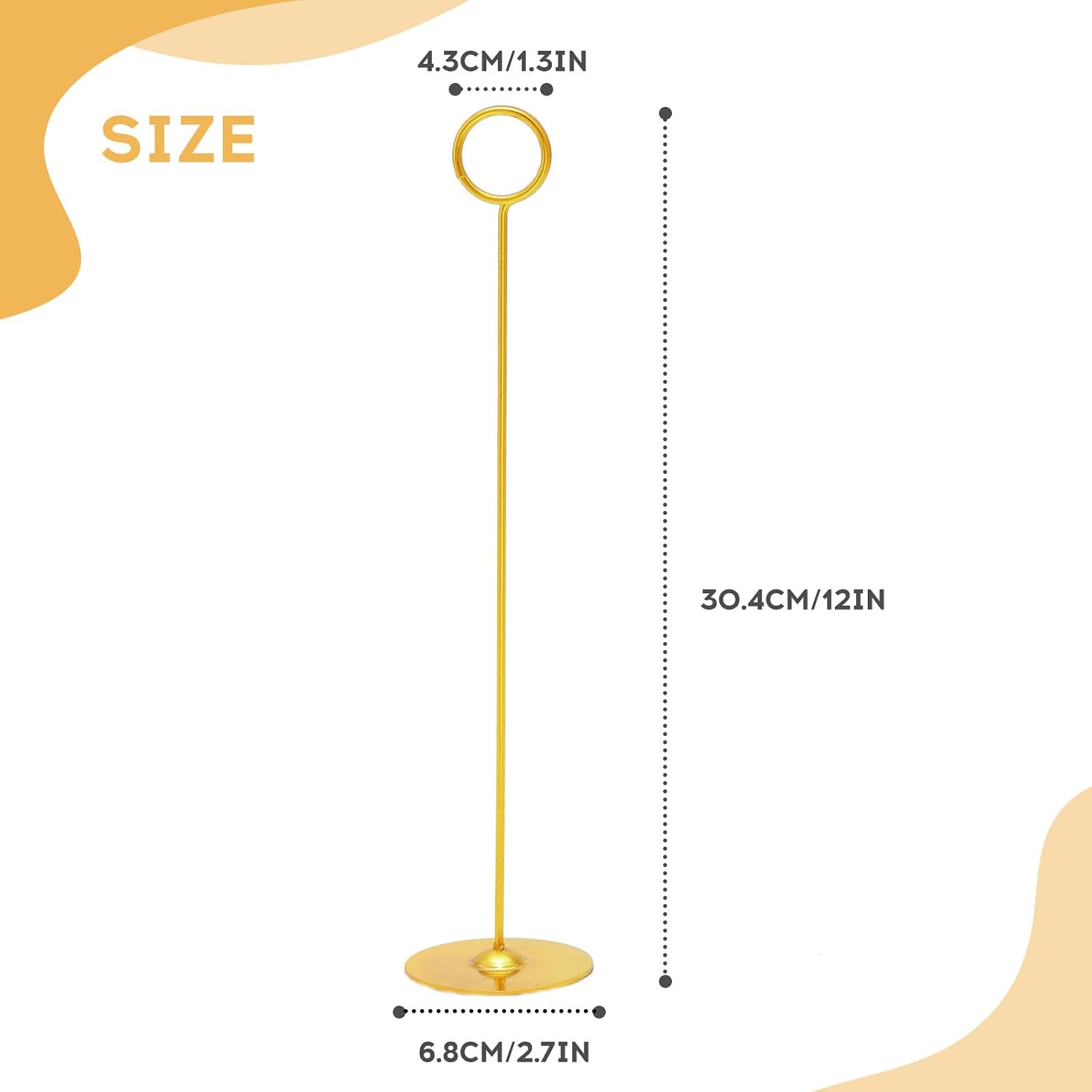 Urban Deco 24PK Table Number Holders Place Card Holders 12 Inch Table Card Holders Steel Card Holders for Photos, Food