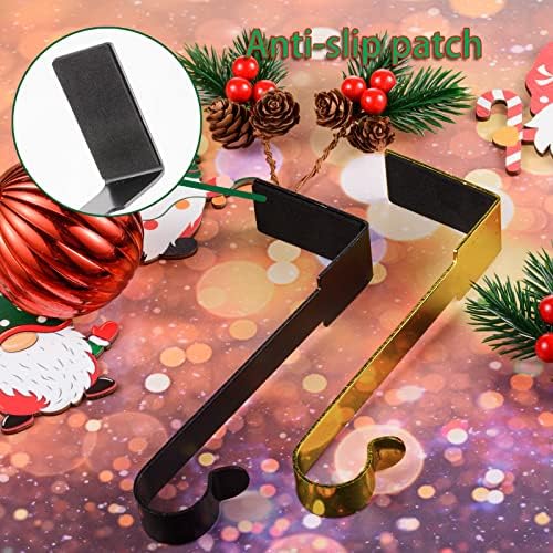 6 Pcs Christmas Stocking Holders Mantel Hook Hangers Fireplace Hooks Hanger Christmas Stocking Hook Fireplace Hanger Grip for Christmas Party Decorations (Gold, 6)