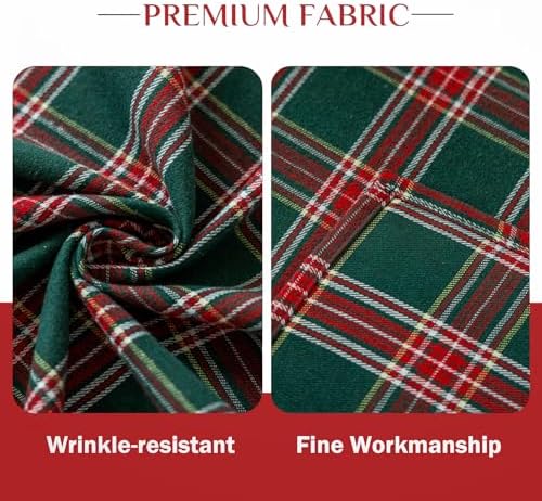 Joyfol Day 4-Pack Green Tartan Christmas Cloth Napkins - 17x17 Inch Plaid Cloth Dinner Napkins, Wrinkle-Resistant & Washable for Holiday/Xmas Table Decor (Set of 4)