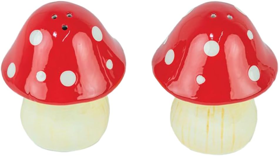 Salt & Pepper Shaker Set / Mushroom / Red