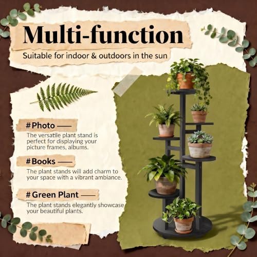 GEEBOBO 5 Tiered Tall Plant Stand for Indoor