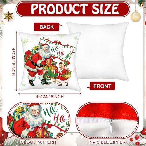 GlikCeil Set of 16 Halloween Pillow Covers 18 x 18 Inch Holiday Throw Pillow Covers Christmas Winter Fall Seasonal Pillowcases Decorative Cushion Pillowcases for Farmhouse Home Couch Sofa Decor