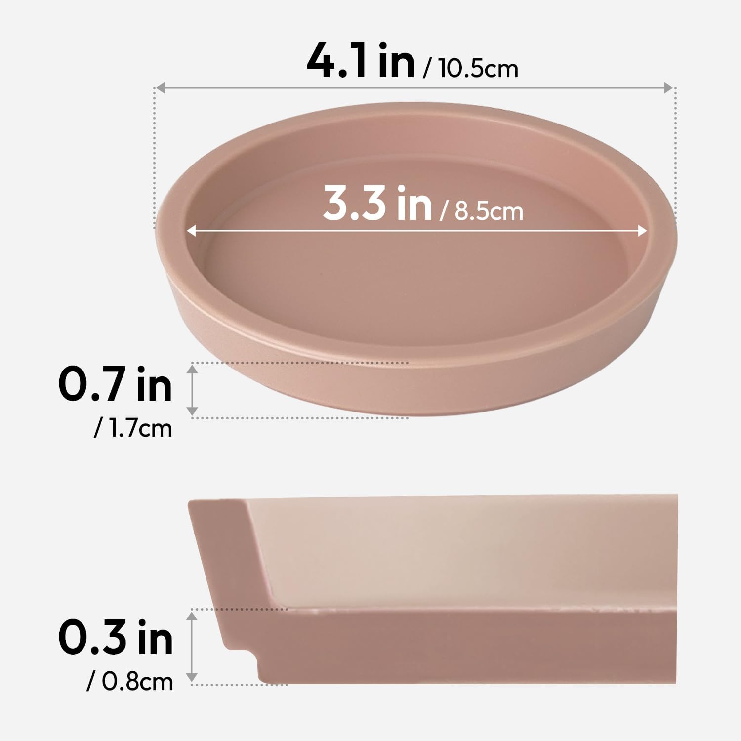 Round Bulky Cup Coasters / Pink Beige / Set of 2