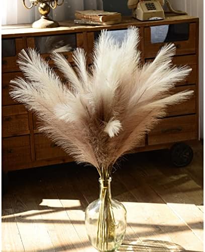 Large Artificial Pompous Grass Branches for Floor / 3.1 Inch / Set of 9