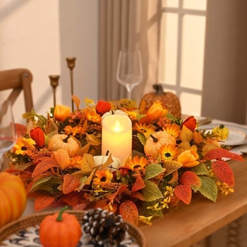 Waipfaru 26" Fall Wreaths for Front Door Outside, Fall Decorations for Home