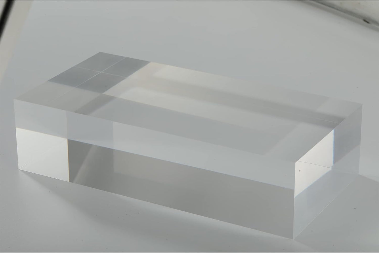 CiaoHER 2in Thickness Solid Acrylic Cube Display Block 2" x 4" x 8" | Clear Polished, Pedestal Stand Riser, Solid Base