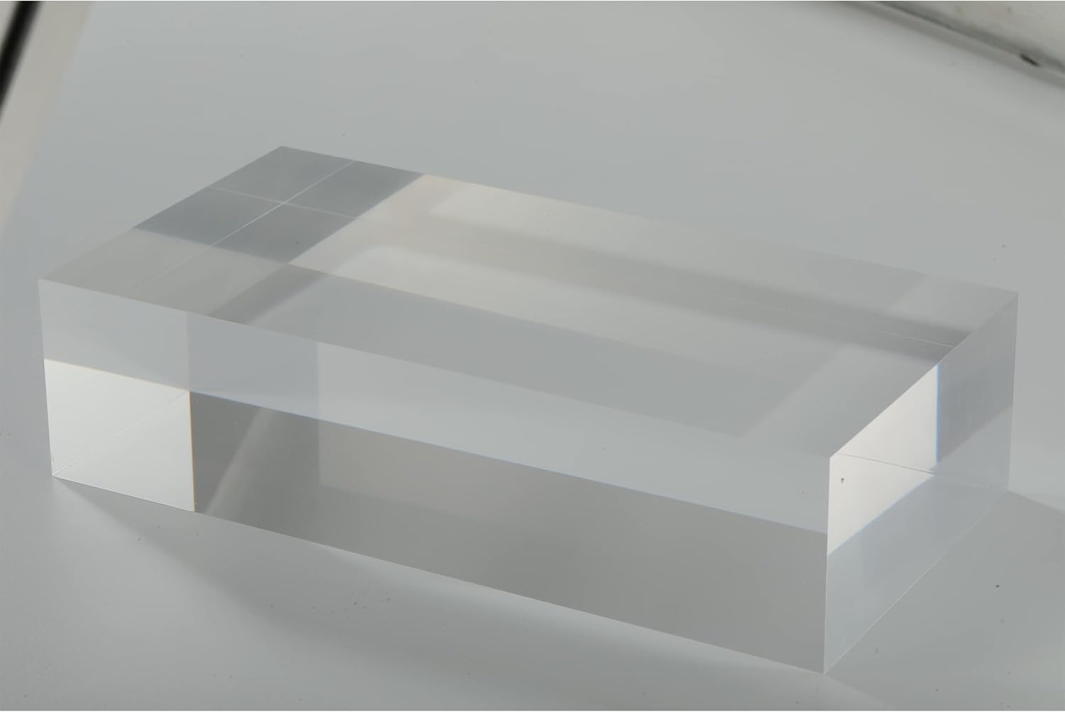 CiaoHER 2in Thickness Solid Acrylic Cube Display Block 2" x 4" x 8" | Clear Polished, Pedestal Stand Riser, Solid Base