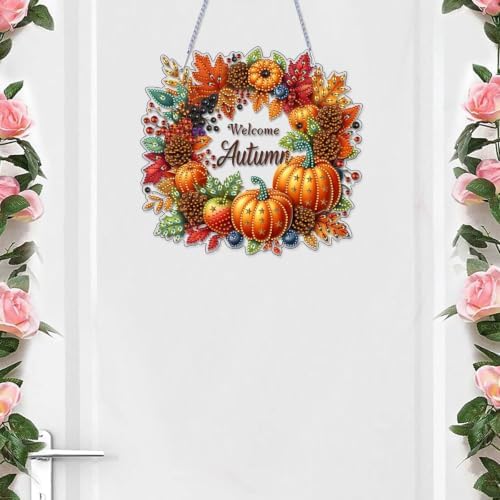 VODAPYC Welcome Autumn Diamond Art Hanging Kits for Adults