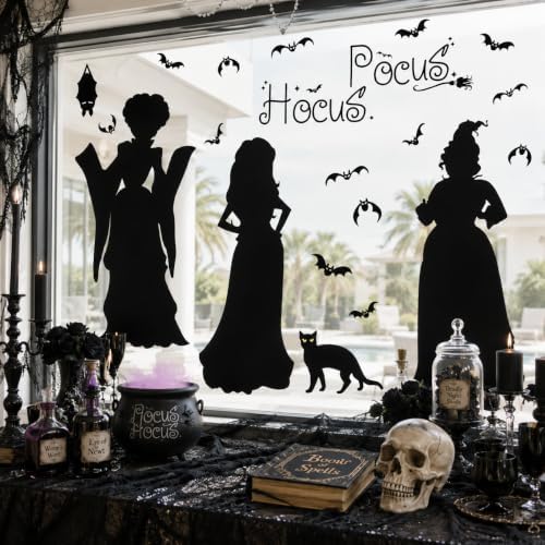 Halloween Witch Window Cling Decal Decoration 35.5" Large Hocus-Pocus Decor