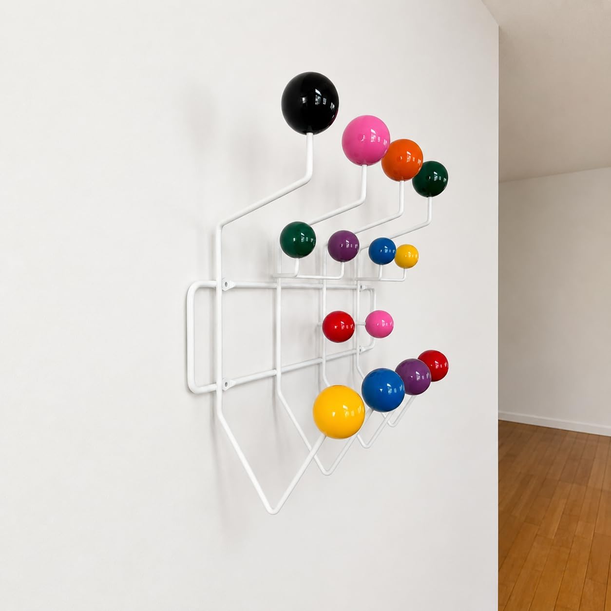 Mid Century Modern Bubble Wall Mounted Coat Rack, Multi Color