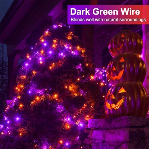 2 Pack Halloween Lights, Total 200FT 600 LED Outdoor String Lights