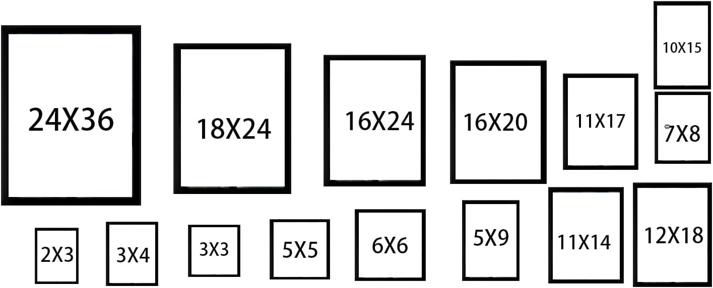 SESEAT 16x24 Picture Frame Black Set of 6, Display Pictures 16x24 Without Mat for Wall Mounting, Wall Gallery Poster