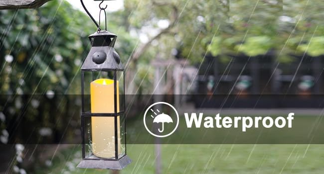 YIWER Waterproof Outdoor Flameless Candle, 12 Pcs Plastic Candles Pillars, 4" 5" 6" 7" LED Candles and 10-Key Remote