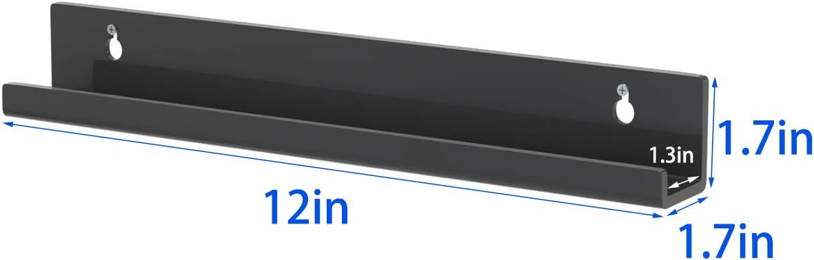 NIUBEE Vinyl Record Shelf Wall Mount, Vinyl Holder Wall, 6 Pack, Black | 12inch Acrylic Record Vinyl Shelves Display