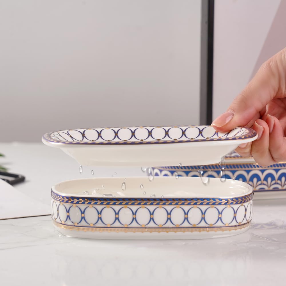 Double-Layer Bar Soap Tray / Style B / White