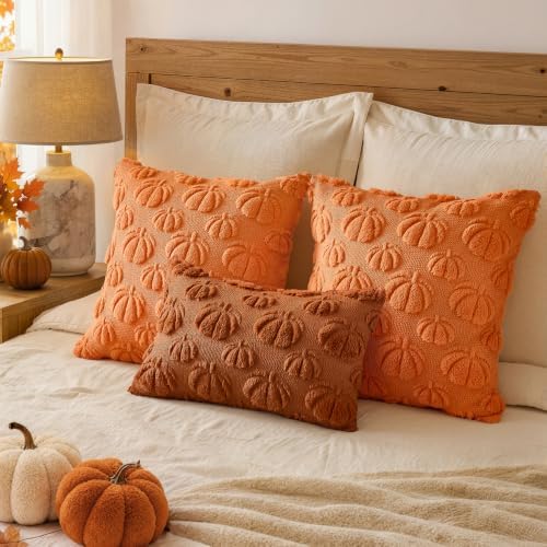 MIULEE Fall Decor Pillow Covers 20x20 Set of 2 Pumpkin Orange