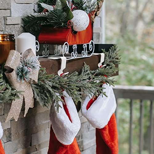 Christmas Stocking Holders, 4‑Pack Non‑Slip Mantel Hooks for Fireplace