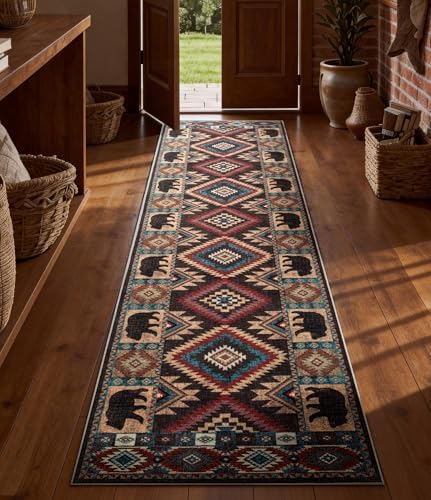 YIHOUSE Washable Western Cabin Runner Rug 2x8 Hallway