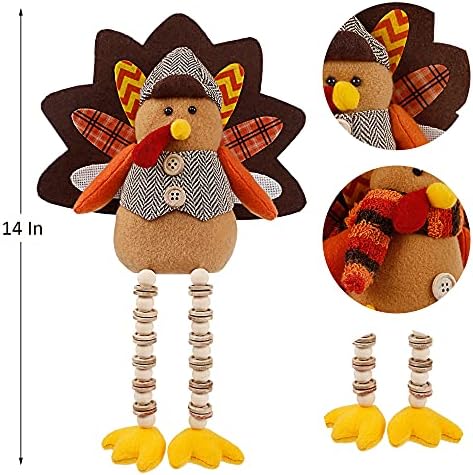 FORUP 14 Inch Turkey Thanksgiving Decoration for Home Autumn Fall Thanksgiving Harvest Decorations