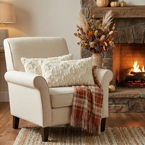 AVOIN colorlife Beige Pumpkin Fall Throw Pillow Covers 12x20 Inch
