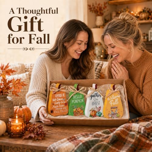 Jetec 4 Pcs Fall Decorations for Home, Thanksgiving Pumpkin Table Decor