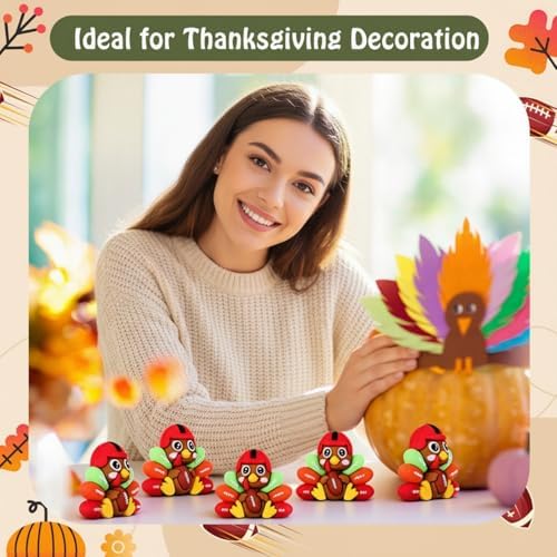 Gemscream 25 Pcs Thanksgiving Mini Turkey to Hide 3D Printed