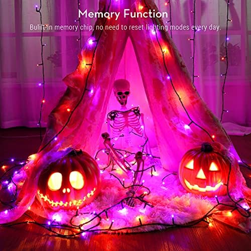 Brizled LED Halloween Lights Indoor Outdoor Orange & Purple String Light
