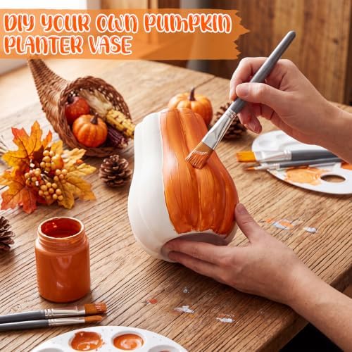 1 Pcs 6" Fall Pumpkin Vase Ceramic White Vase for Table Decor Centerpieces