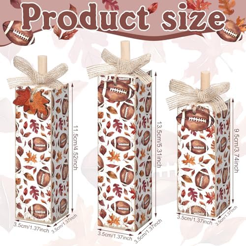 Redbaker 3 Pcs Fall Football Decorations for Home, Football Table Decor