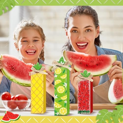 Redbaker 3 Pcs Summer Fruit Table Decor, Summer Decorations for Home