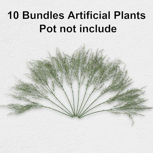 HyeFlora Artificial Outdoor Plants for Spring Summer Decoration,10PCS Fake Greenery Plants Stems Faux Rosemary Bush